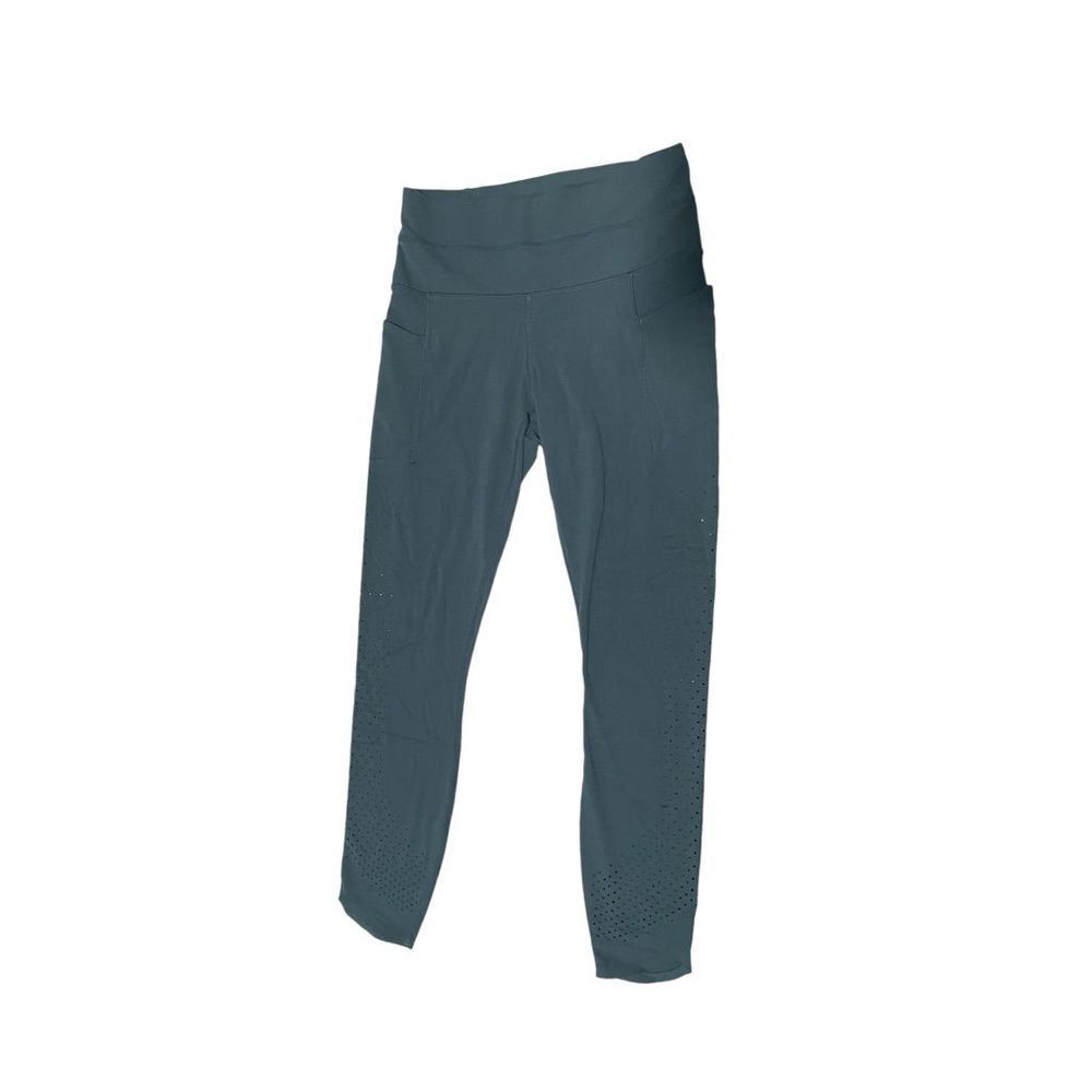 ATHLETA POWERVITA FABRIC CAPRI WORKOUT GYM LEGGING IN DEEP TEAL NEW NO‎ TAGS XS